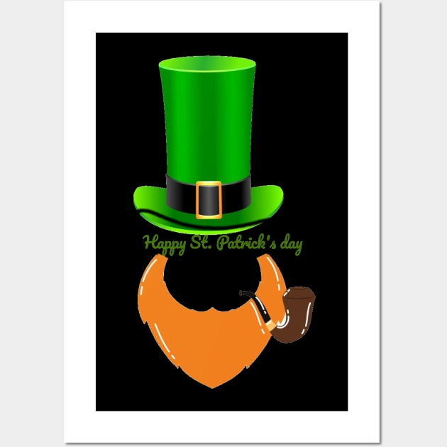 Brown beard st patricks day Wall Art by Mony Shop